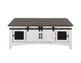 Pueblo White Cocktail Table - Sliding Doors Metal Mesh