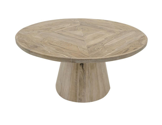 White Balam Round Dining Table 47 - Handcrafted Mango & Teak