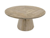 White Balam Round Dining Table 47 - Handcrafted Mango & Teak
