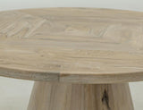 White Balam Round Dining Table 47 - Handcrafted Mango & Teak