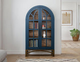 2 Glass Door Cabinet | Mid-Century French Design Pine Wood