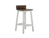 30" Wooden Stool - Pueblo White Rustic Pine Barstool