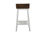 30" Wooden Stool - Pueblo White Rustic Pine Barstool