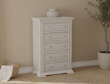 5 Drawer Chest - Terra White Solid Pine Wood Furniture