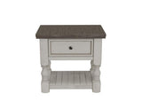 1 Drawer Nightstand - Farmhouse Chic Solid Pine Wood