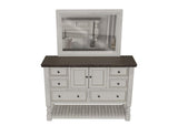 6 Drawer 2 Door Farmhouse Dresser | White Pine Wood Storage
