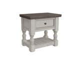 1 Drawer Nightstand - Farmhouse Chic Solid Pine Wood