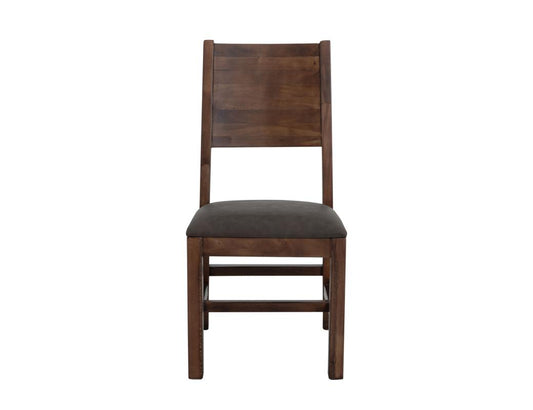 Solid Wood Dining Chair with Faux Leather Seat