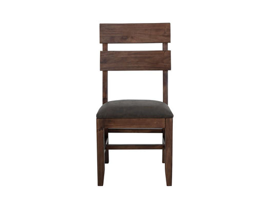 Solid Wood Dining Chair with Faux Leather Seat