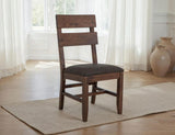 Solid Wood Dining Chair with Faux Leather Seat