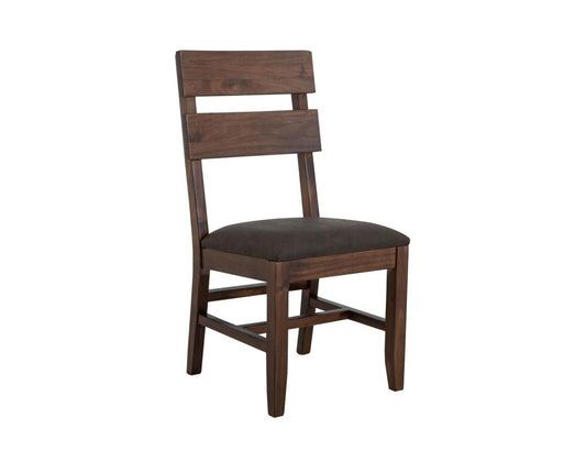 Solid Wood Dining Chair with Faux Leather Seat