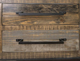 2 Drawer 4 Door 76" TV Stand - Loft Brown Pine Wood Collection