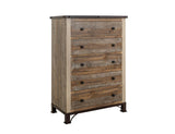 5 Drawer Chest - Solid Pine Antique Rustic Furniture
