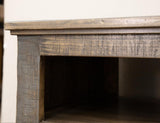 3 Drawer 2 Door 62 inch TV Stand - Loft Brown Pine Wood