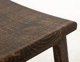 24" Wooden Stool - Hand-Stained Pine Saddle Seat Bar Stool