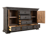 Terra Dark 6 Drawer & 2 Door Dresser | Solid Pine Wood
