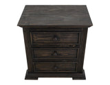 Terra Dark 3 Drawer Nightstand | Solid Pine Wood Furniture