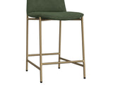 Upholstered Barstool Wooden Frame Metal Base | Modern Bar Seating