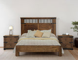 2 Drawer Nightstand - Parota Wood with Metal Details