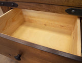 2 Drawer Nightstand - Parota Wood with Metal Details