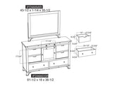 6 Drawer Dresser with Sliding Door | Antique Pine Wood