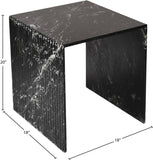 Lucca End Table - Handcrafted Marble Elegance with Art Deco Design and Fluted Base for Luxe Living