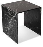 Lucca End Table - Handcrafted Marble Elegance with Art Deco Design and Fluted Base for Luxe Living