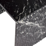 Lucca End Table - Handcrafted Marble Elegance with Art Deco Design and Fluted Base for Luxe Living