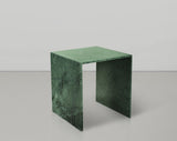 Lucca End Table - Handcrafted Marble Elegance with Art Deco Design and Fluted Base for Luxe Living