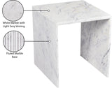 Lucca End Table - Handcrafted Marble Elegance with Art Deco Design and Fluted Base for Luxe Living
