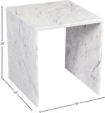 Lucca End Table - Handcrafted Marble Elegance with Art Deco Design and Fluted Base for Luxe Living