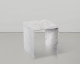 Lucca End Table - Handcrafted Marble Elegance with Art Deco Design and Fluted Base for Luxe Living