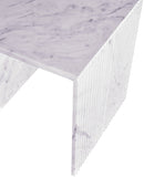 Lucca End Table - Handcrafted Marble Elegance with Art Deco Design and Fluted Base for Luxe Living
