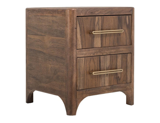 2 Drawer Nightstand | Modern Teak & Mango Wood Design