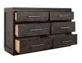 6 Drawer Dresser Dark Mesquite Mango Wood | Handcrafted