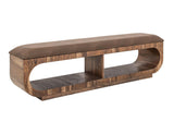 Upholstered Seat Bench with Storage - Balam Mango Wood Bench
