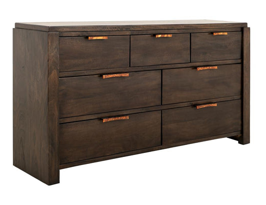 7 Drawer Dresser | Rarámuri Solid Wood Storage with Mirror