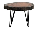 Live Edge End Table - Parota Wood Epoxy Collection