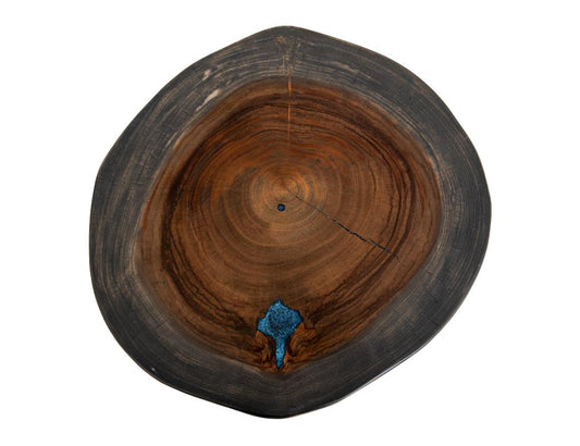 Live Edge Chairside Table | Parota Wood Epoxy Collection