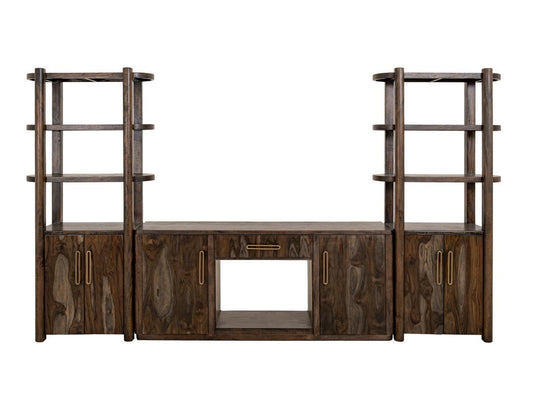 Black Balam 80-inch Wall Unit TV Stand | Mango & Teak Wood