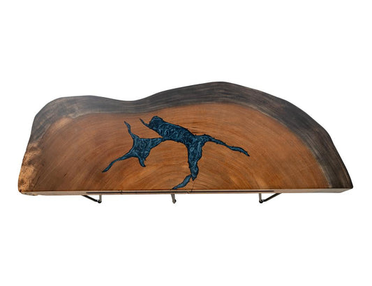 Live Edge Parota Wood Sofa Table | Epoxy Collection
