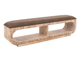 Upholstered Balam Bench - Sustainable Mango Wood with Storage