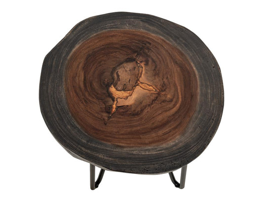 Live Edge Chairside Table | Parota Wood Epoxy Collection