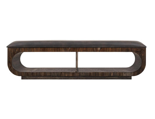 Upholstered Seat Bench with Storage - Balam Mango Wood Design