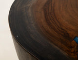 Live Edge Chairside Table | Parota Wood Epoxy Collection