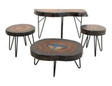 Live Edge End Table | Parota Wood Epoxy Collection