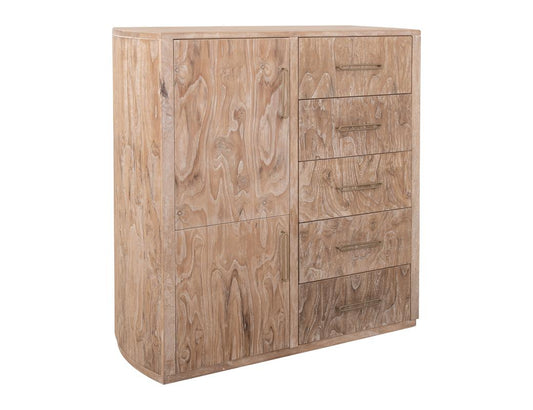 5 Drawer & 2 Door Gentleman's Chest - Mango & Teak Wood