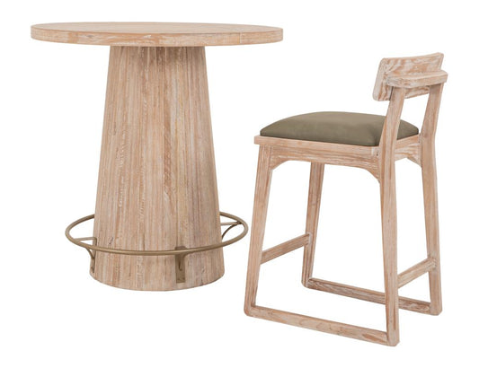 White Balam Bistro Pub Table | Sustainable Mango Wood Dining