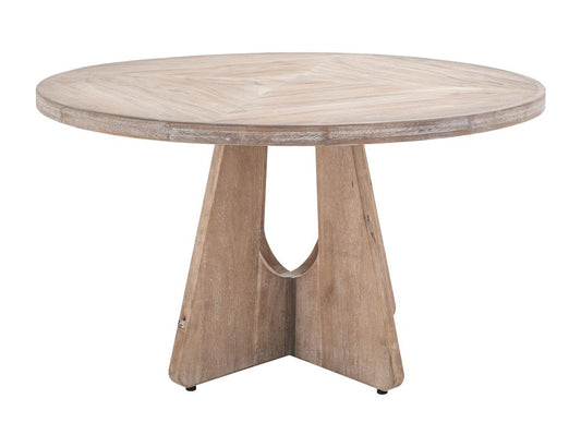 White Balam Round Dining Table 47 - Handcrafted Mango & Teak