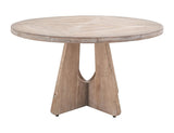White Balam Round Dining Table 47 - Handcrafted Mango & Teak